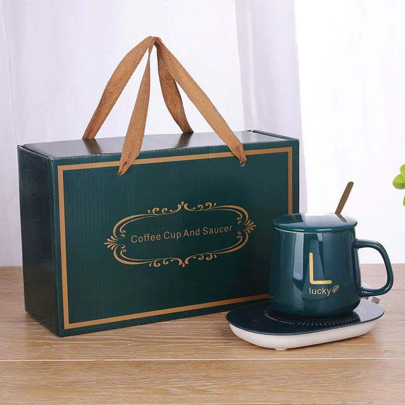 Promotional Drinkware Gift Set Cup Heating Pad Temperature Control Smart Coffee Mug Cup Warmer with Custom Logo