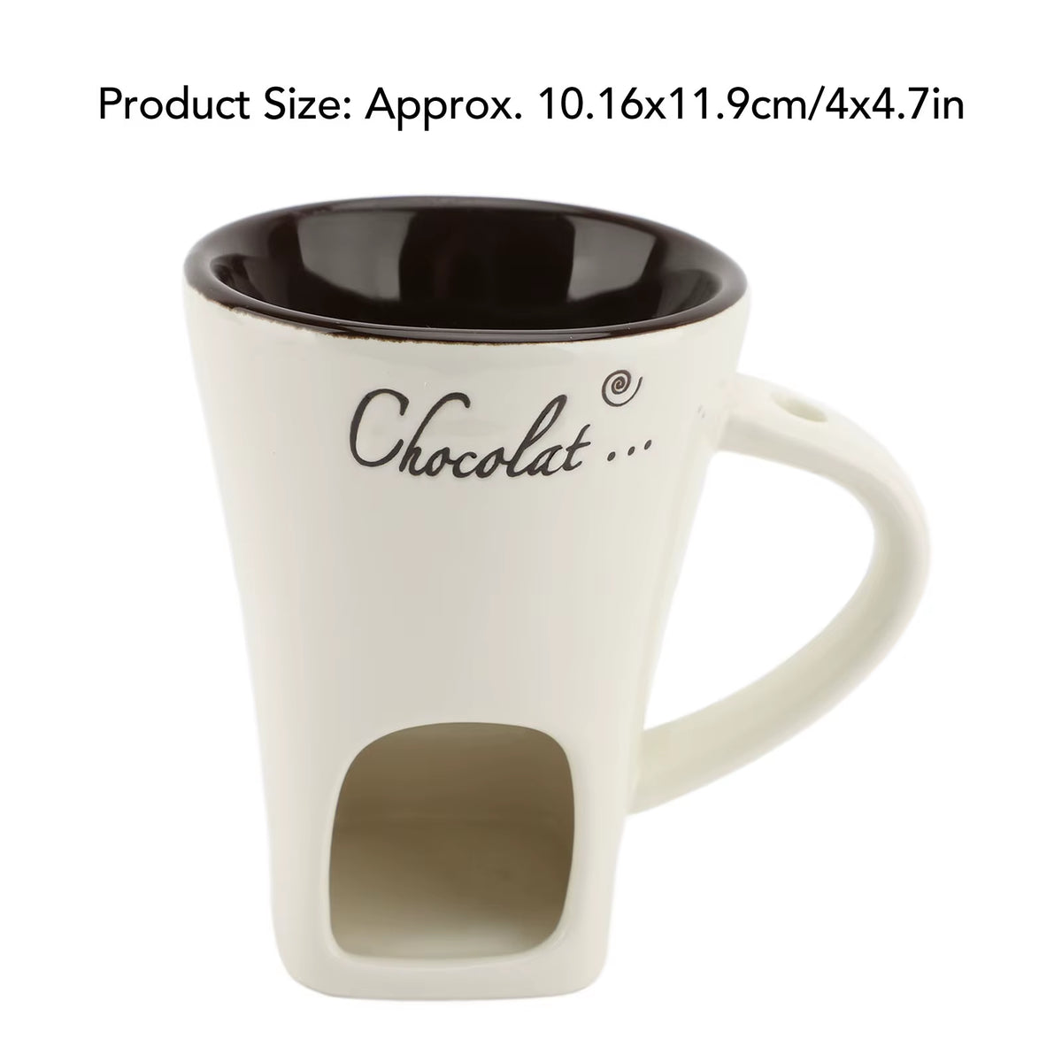 Chocolate Melting Fondue Mug Ceramic Butter Warmer Pot Chocolate Melting Supplies with Fork for Kitchen