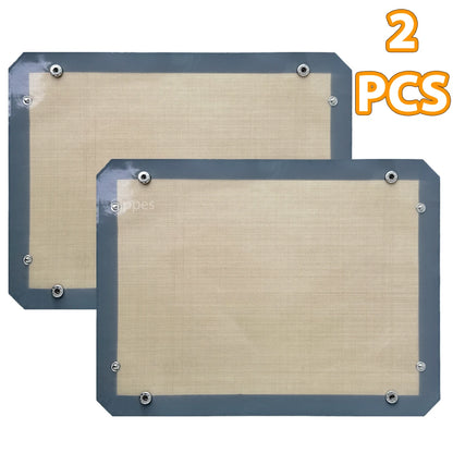 1PC Silicone Fiber Baking Mat with Buckle, Reusable Corners Snap Together to Form Leakproof & Non Stick Baking Tray, Oven Liner