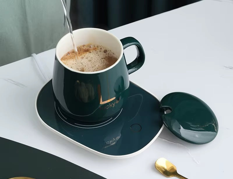 Promotional Drinkware Gift Set Cup Heating Pad Temperature Control Smart Coffee Mug Cup Warmer with Custom Logo